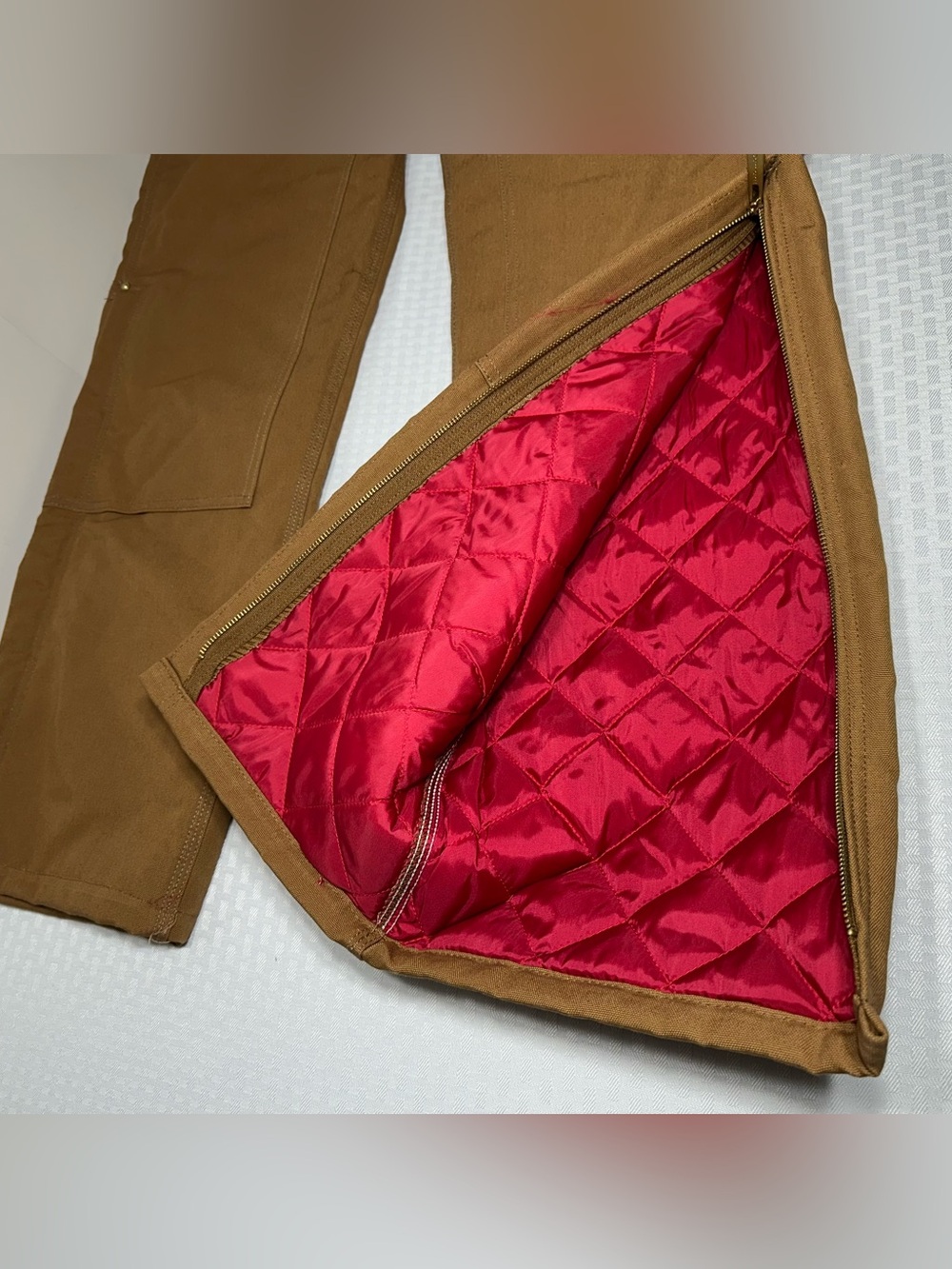 VTG Carhartt R02 BRN Bib Overalls 36x34 Double Knee Quilt Lined Insulated USA!